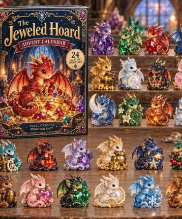 Jeweled Hoard Fantasy Advent Calendar - 24-Day Treasure Countdown With Acrylic Charms, Dragon Hoard Holiday Gift