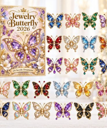 2026 Jewelry Butterfly Advent Calendar - 24 Delicate Acrylic Butterfly Charms, Elegant Daily Countdown Gift Set
