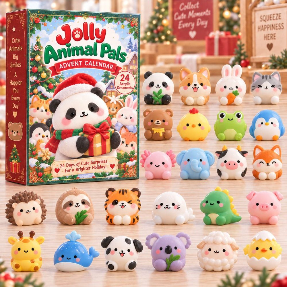 Jolly Animal Pals Advent Calendar — 24 Cute Animal Charms & Little Surprises, Family-Friendly Holiday Countdown Gift For Kids