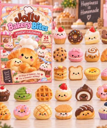 Bakery Bites Holiday Advent Calendar — 24 Mini Pastry Charms & Treat Surprises, Perfect Gift For Baking Fans & Sweet Tooths