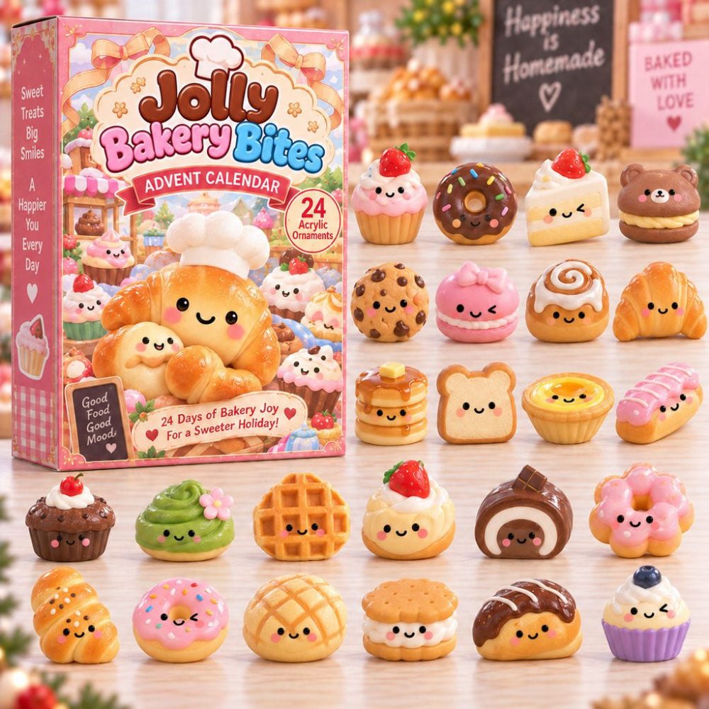 Bakery Bites Holiday Advent Calendar — 24 Mini Pastry Charms & Treat Surprises, Perfect Gift For Baking Fans & Sweet Tooths