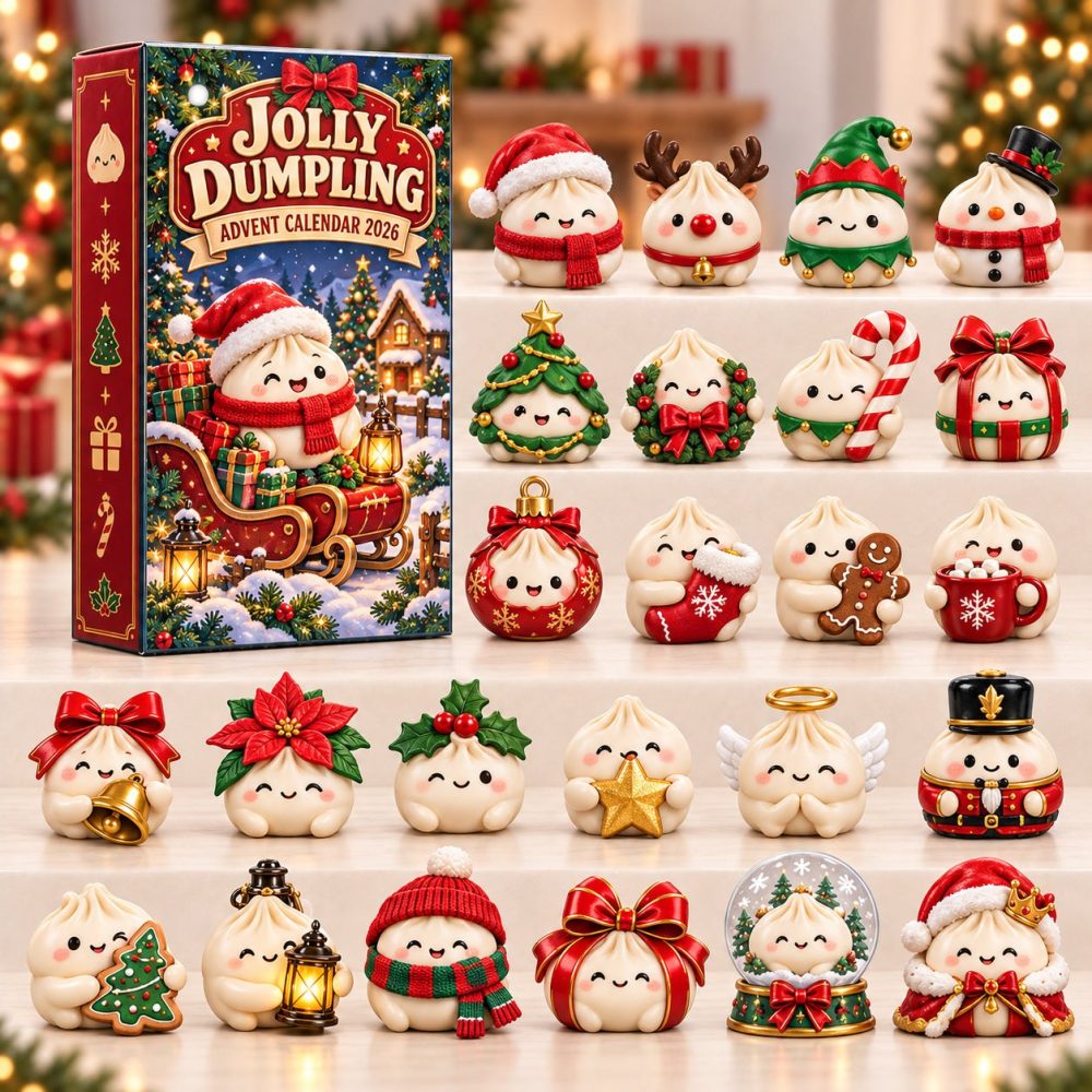 Jolly Dumpling 2026 Holiday Advent Calendar — 24-Day Acrylic Charms Countdown, Festive Dumpling Ornaments For Family Gift