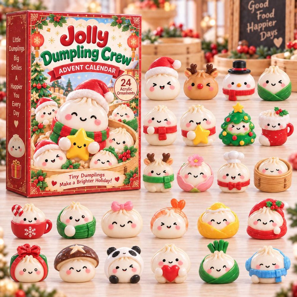 Jolly Dumpling Crew Advent Calendar — 24 Adorable Dumpling Charms & Surprises, Cute Kawaii Countdown Gift For Kids And Collectors