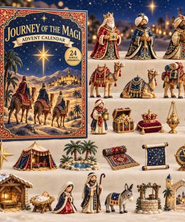 Journey Of The Magi Advent Calendar - 24-Day Biblical Countdown With Acrylic Charms, Three Kings Nativity Gift Set