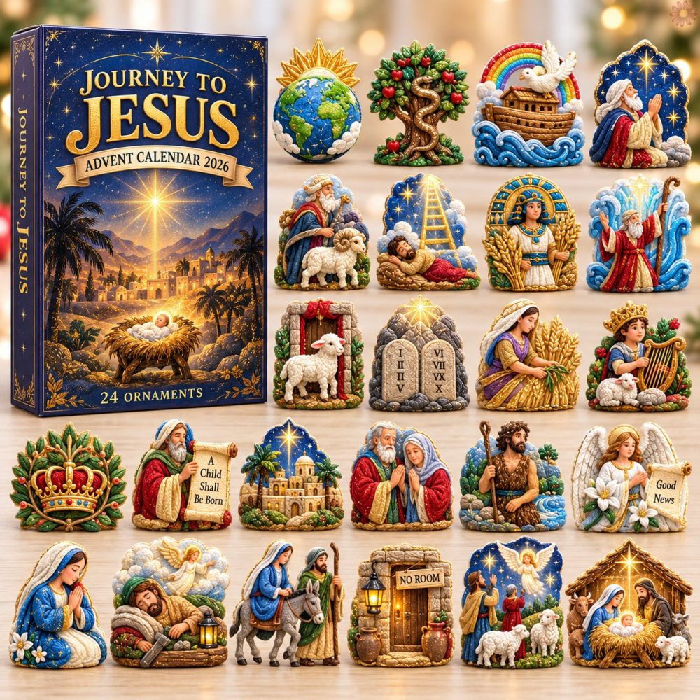 Journey To Jesus Advent Calendar 2026 - 24-Day Acrylic Charm Countdown, Scripture-Inspired Daily Devotional Gifts For Families
