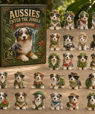 Jungle Aussie Dog 2026 Advent Calendar — 24 Acrylic Charms, Fun Holiday Countdown Gift For Dog Lovers & Collectors