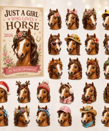Premium 24-Day Horse Lover Countdown Calendar 2026 — Acrylic Charm Set & Keepsake Display, Equestrian Gift For Girls & Riders