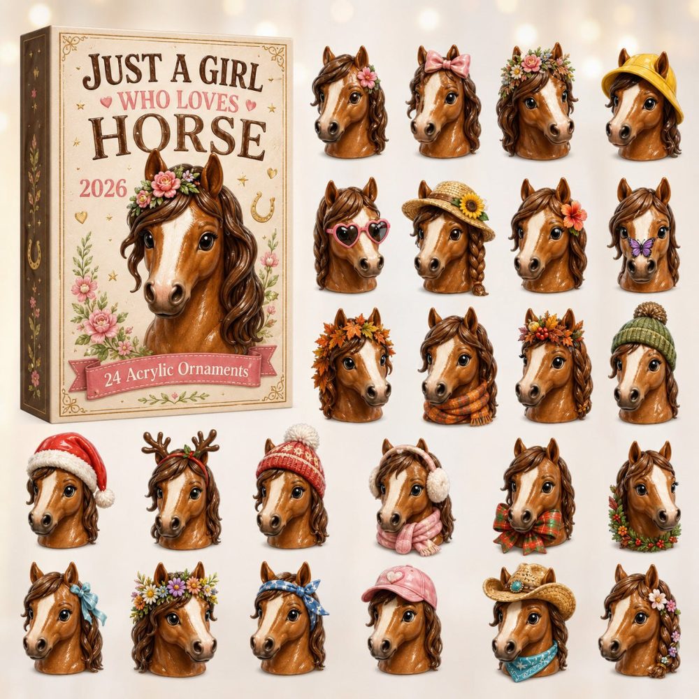 Premium 24-Day Horse Lover Countdown Calendar 2026 — Acrylic Charm Set & Keepsake Display, Equestrian Gift For Girls & Riders