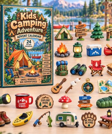 Kids Camping Holiday Countdown 2026 - 24 Outdoor Acrylic Charms For Little Explorers, Reusable Nature-Themed Advent Gift