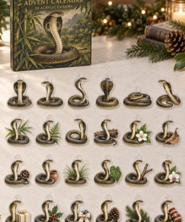 King Cobra Premium Advent Calendar — 24 Snake-Themed Acrylic Charms, Realistic Reptile Countdown Gift For Herpetology Fans
