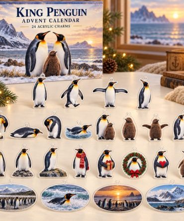 Regal 24-Day King Penguin Charm Countdown — 24 Acrylic Penguin Ornaments, Luxury Holiday Gifts & Collectible Daily Surprises For Enthusiasts