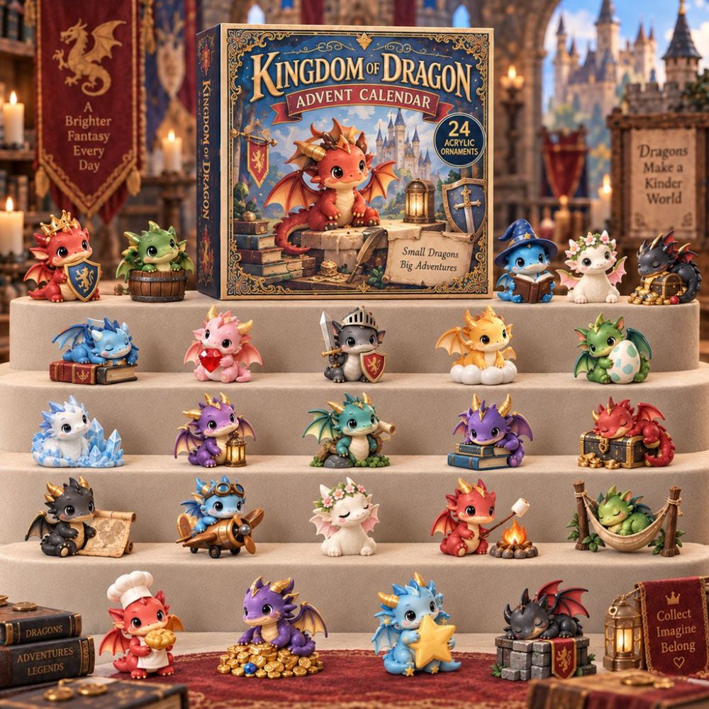 2026 Kingdom Dragon Charm Advent Calendar — 24-Day Royal Collectible With Acrylic Charms For Holiday Gifts