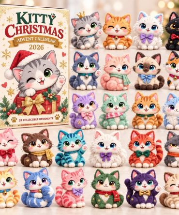 2026 Kitty Christmas Cheer Advent Calendar — 24-Day Acrylic Charm Countdown With Festive Cat Designs, Cute Holiday Gift