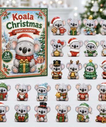Koala Christmas Advent Calendar 2026 — 24 Festive Acrylic Charms, Adorable Aussie Holiday Gift Set