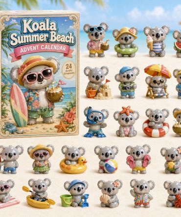 Koala Summer Beach Advent Calendar 2026 — 24 Sunny Acrylic Charms, Beachy Australian Koala Holiday Gift