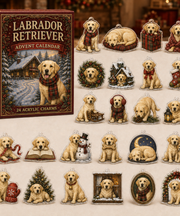 Labrador Retriever Holiday Advent Countdown — 24 Acrylic Charms, Charming Christmas Gift For Lab Owners & Dog Accessory Collectors