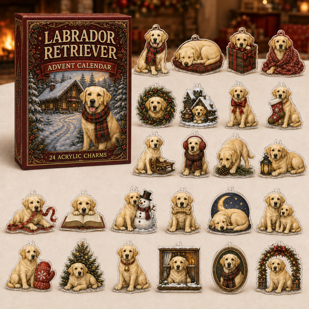 Labrador Retriever Holiday Advent Countdown — 24 Acrylic Charms, Charming Christmas Gift For Lab Owners & Dog Accessory Collectors