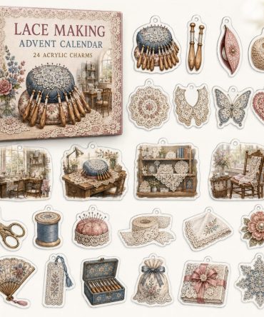 24-Day Lace Making Charm Countdown - Acrylic Crafting Ornament Advent Calendar For Lace Makers, Diy Kits & Sewing Gifts