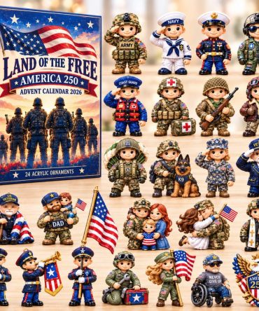 Land Of The Free Heroes 2026 Patriotic Countdown — 24-Day Acrylic Charm Advent Calendar, American Heroes Collectible Gift