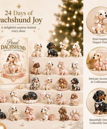 Pearl Dachshund Christmas 2026 — 24-Day Dachshund Advent Countdown With Elegant Pearl-Style Acrylic Charms
