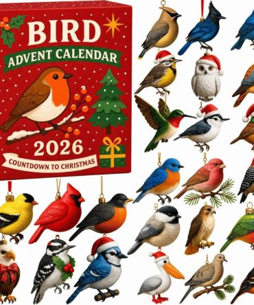 Birdwatcher 24-Day Holiday Countdown Calendar With 24 Acrylic Bird Charms — 2026 Gift For Bird Lovers, Home Decor & Family Fun
