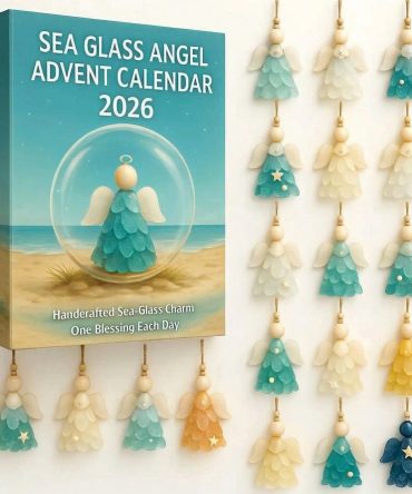 Sea Glass Angel Holiday Advent - 24-Day Acrylic Charm Countdown With Sea Glass & Angel Ornaments, Coastal Christmas Keepsake 2026