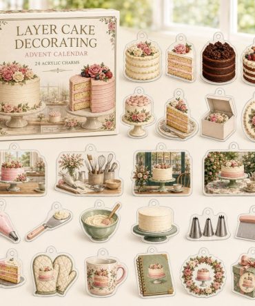 Layer Cake Decorating Countdown Box — 24 Acrylic Cake Charms, Bakers' Advent Gift With Tips For Stunning Layer Cakes