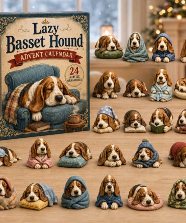 Basset Hound Holiday Charm Advent Calendar 2026 — 24-Day Acrylic Ornaments, Cute Dog Lover Gift Countdown