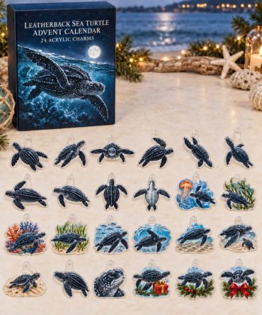 24-Day Leatherback Sea Turtle Collectible Acrylic Charm Advent Calendar — Ocean-Themed Holiday Countdown Kit For Kids & Gifts