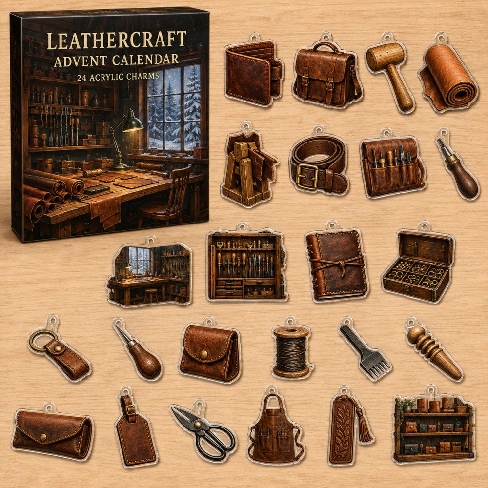 24-Day Leathercraft Charm Countdown — Acrylic Tool & Project Mini Charms For Leatherworkers, Diy Leather Gift Set