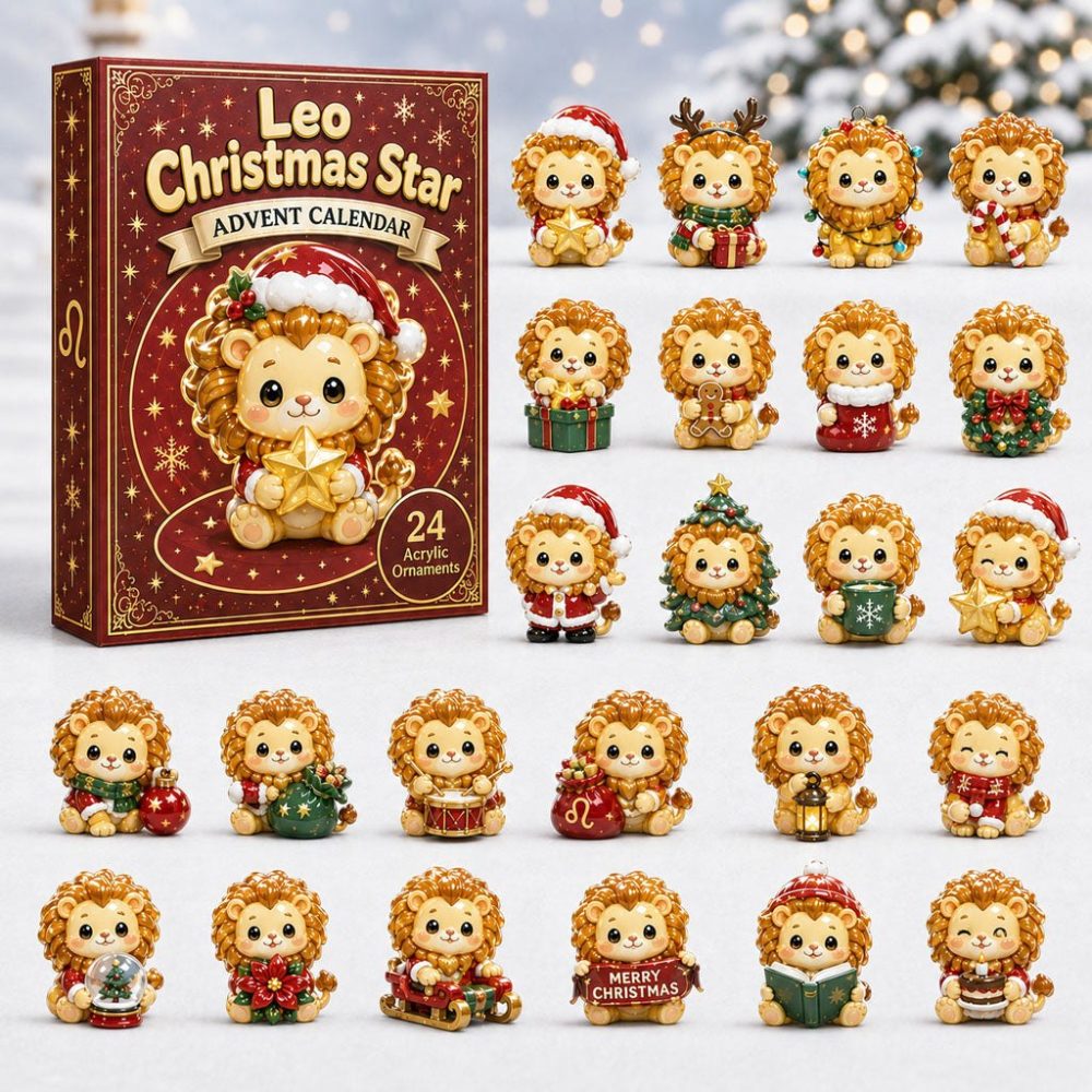 Leo Star Advent Countdown Calendar — 24 Bold Acrylic Charms, Leo Zodiac Gift & Festive Collector’S Set For Proud Leos 2026
