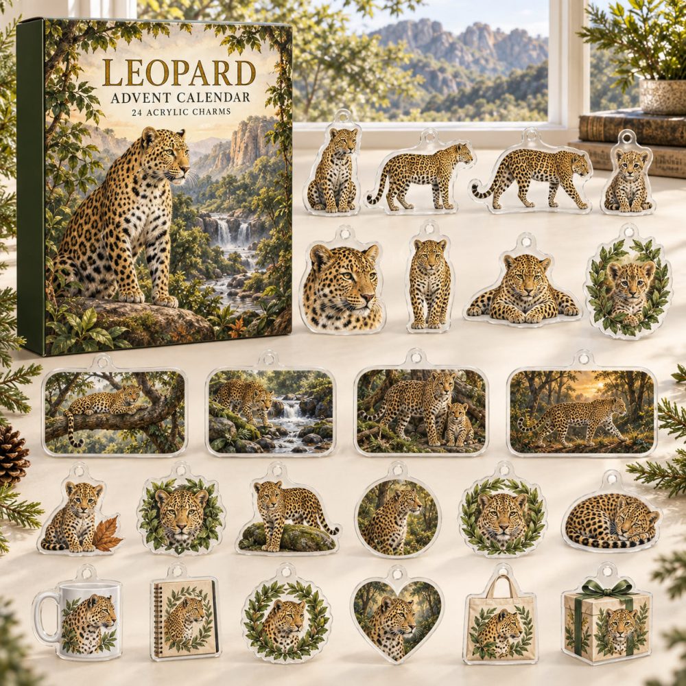 Limited-Edition Leopard Advent Calendar — 24-Day Countdown With Premium Acrylic Charms , Holiday Gift & Collectible Surprise