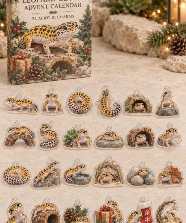 Leopard Gecko 24-Piece Acrylic Charm Advent Countdown — Cute Reptile Gifts & Holiday Surprise Calendar For Kids And Collectors