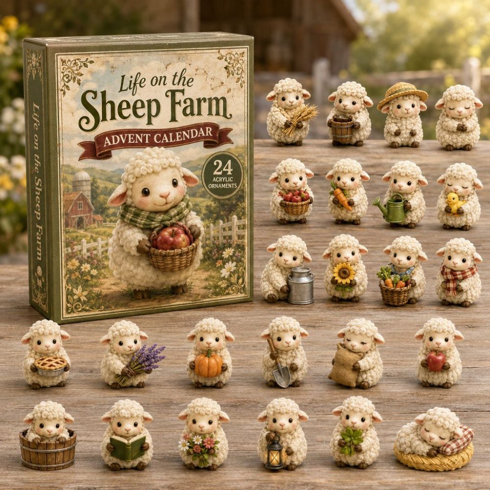 2026 Sheep Farm Meadow 24-Day Advent Calendar With Premium Acrylic Charms - Cozy Pastoral Countdown Gift For Kids & Collectors