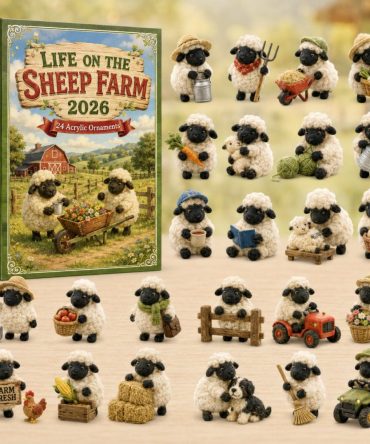 Sheep Farm Life Green Advent Countdown — 24 Eco-Themed Acrylic Charms, Rustic Farmhouse Holiday Gift For Shepherds & Animal Lovers 2026