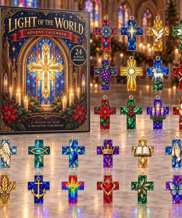 Light Of The World Advent Calendar - 24-Day Christian Christmas Countdown With Acrylic Charms, Inspirational Keepsake Gift
