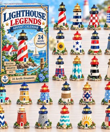 2026 Lighthouse Legends Advent Calendar — 24 Nautical Acrylic Charms, Coastal Countdown Gift For Maritime Fans