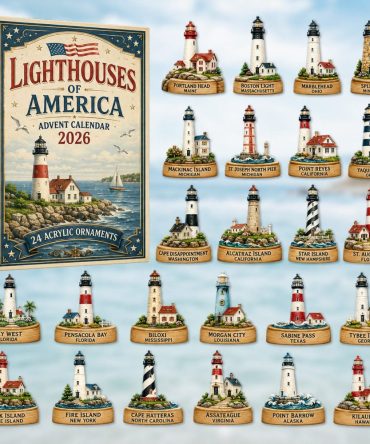 Coastal Lighthouse Countdown 2026 - 24 Acrylic Nautical Charms, Seaside Decor & Holiday Gift For Beach Lovers