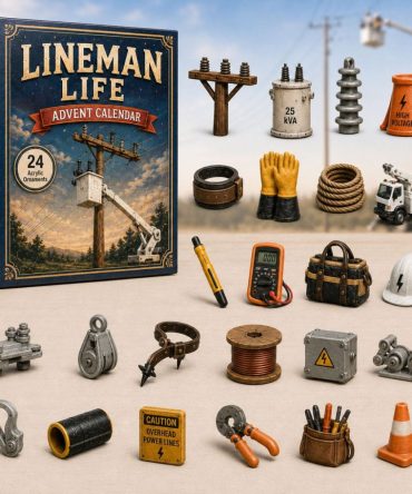 Lineman 2026 Advent Calendar — 24-Day Countdown With Utility Crew Acrylic Charms, Perfect Gift For Lineworkers