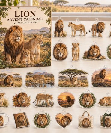 Lion Pride Countdown Collection — 24 Hand-Painted Acrylic Lion Charms, Safari-Themed Daily Reveal Gift For Wildlife Lovers 2026