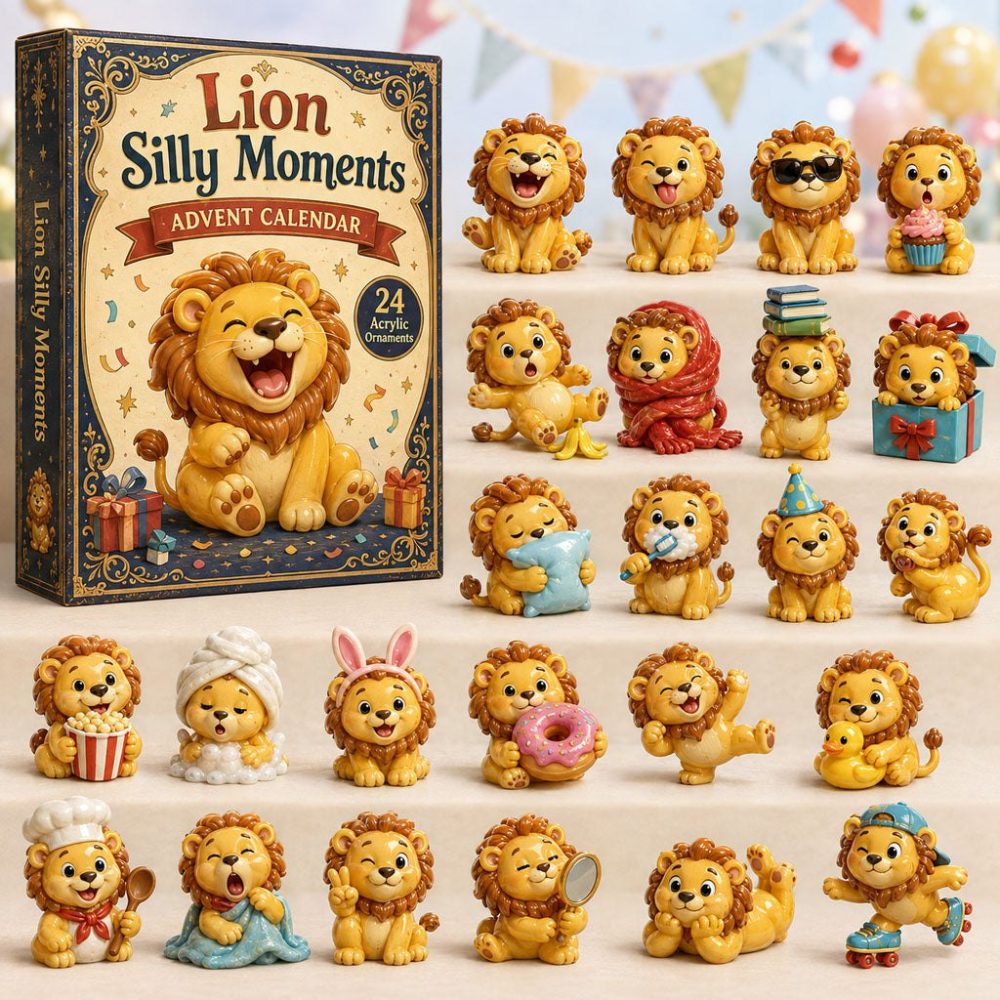 2026 Lion Silly Moments Countdown — 24-Day Acrylic Charm Advent Calendar, Playful Collectible For Kids & Fans