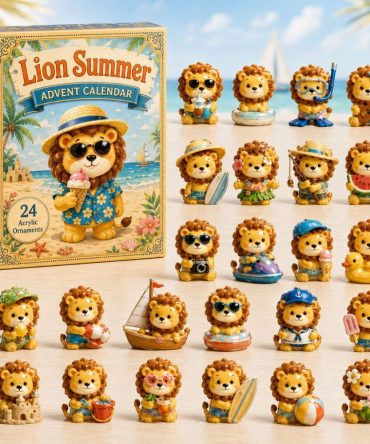 2026 Lion Summer Countdown — 24-Day Acrylic Charm Advent Calendar, Bright Seasonal Gift For Animal Fans & Collectors