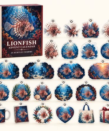 Exclusive Lionfish 24-Day Acrylic Charm Advent Calendar — Ocean Reef Holiday Countdown, Collectible Gift & Stocking Stuffer