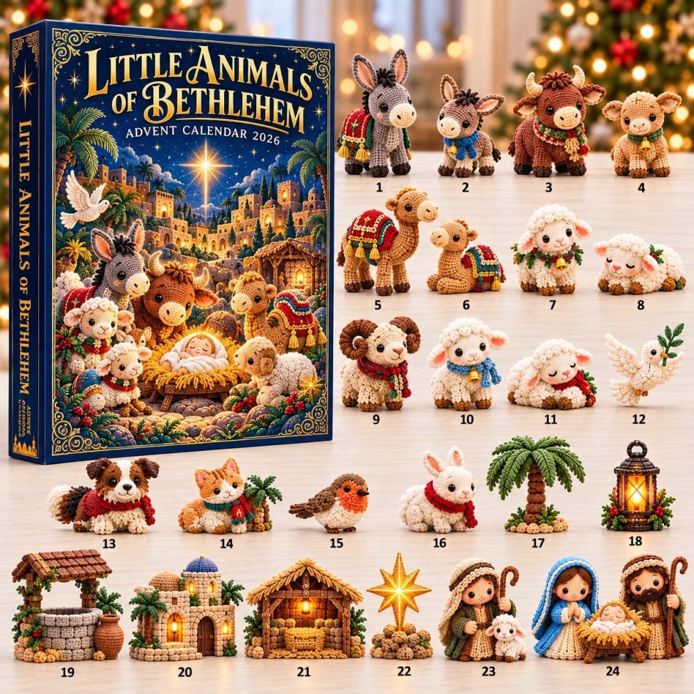 24-Day 2026 Little Animals Of Bethlehem Countdown — Faith-Inspired Acrylic Charm Advent With Reusable Display & Nativity Accents