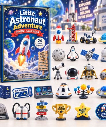 Little Astronaut Holiday Countdown 2026 - 24 Space-Themed Acrylic Charms For Kids, Reusable Stem-Friendly Advent Gift