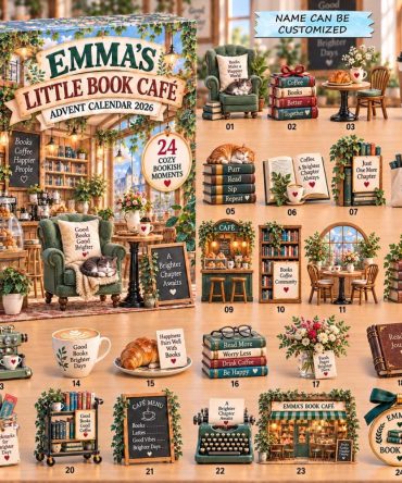 Book Cafe Advent Calendar 2026 — 24-Day Cozy Reading Countdown With Acrylic Book & Coffee Charms, Perfect Gift For Readers & Bookworms