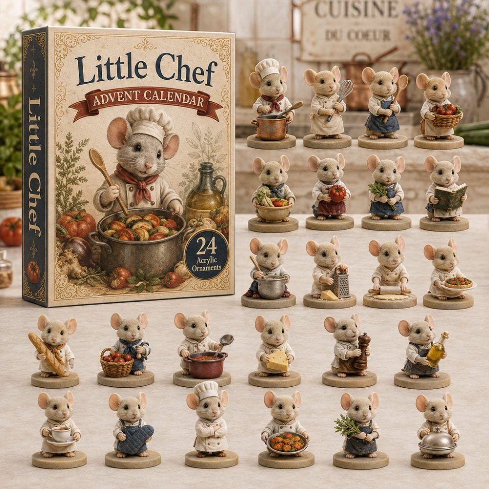 2026 Little Chef Mouse Countdown — 24-Day Acrylic Charm Advent Calendar, Cute Culinary-Themed Gift For Kids & Cooks
