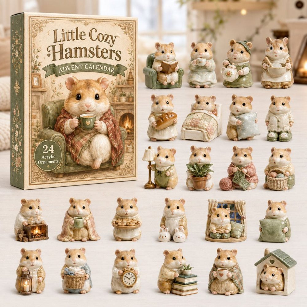 Adorable Cozy Hamsters 2026 Holiday Countdown - 24 Acrylic Animal Charms, Giftable Miniatures For Kids & Collectors