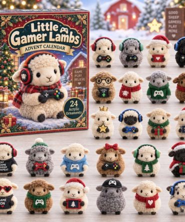 24-Day Holiday Countdown Calendar With 24 Acrylic Charms — Little Gamer Lambs Theme, Fun Christmas Gift For Kids & Gamers 2026