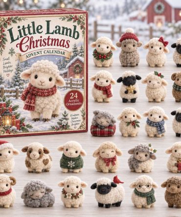24-Day Holiday Countdown Calendar With 24 Acrylic Charms — Little Lamb Christmas Figurine Set, Cute Stocking Stuffer For Kids 2026